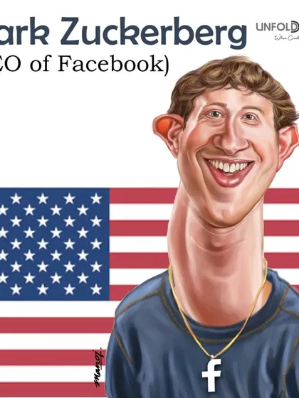A caricature of Facebook's CEO, Mark Zuckerberg.