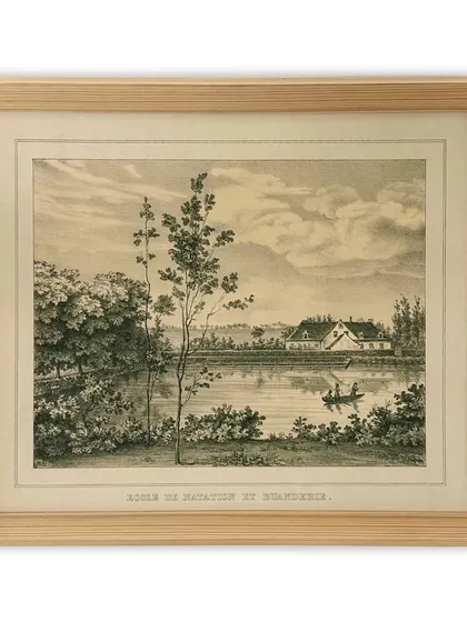 This historical etching print required careful handling to ensure its preservation. I printed it on Canson 100% archival etching rag paper and framed it in a solid Glasgow wooden frame, using dry mounting and 99% UV museum glass to protect it from humidity and light damage.