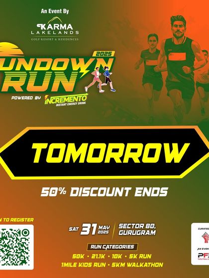 Now or never. The 50% discount for the Sundown Run ends tomorrow.