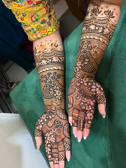 A beautiful floral engagement design, with intricate flowers and leaves creating a dense, flowing pattern.