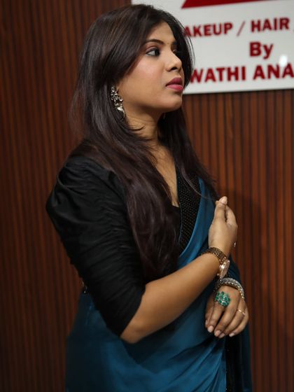 A candid moment at my studio. Even when I am working, I prefer to be in a saree that is comfortable and easy to move in.