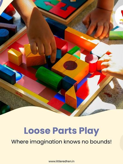 Loose parts play, where imagination knows no bounds. Children use colorful blocks and shapes to build and create, developing critical thinking skills through open-ended play.