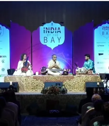 The stage at the 'India by the Bay' festival in Hong Kong. Performing with such esteemed artists on an international platform was an incredible experience.