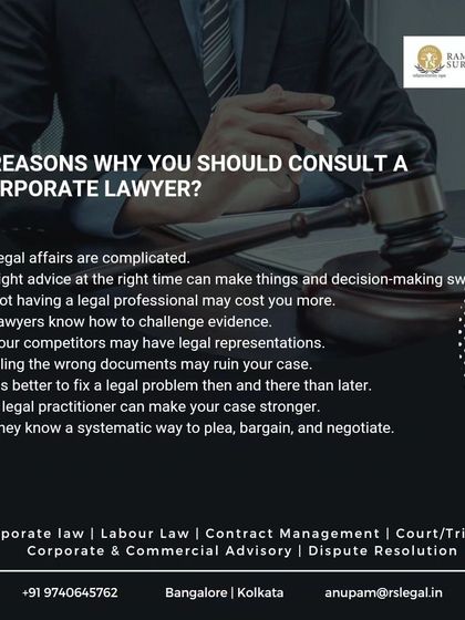 Here are nine reasons why you should consult a corporate lawyer. From the complexity of legal affairs to the fact that your competitors have legal representation, professional advice is not a cost but an investment.