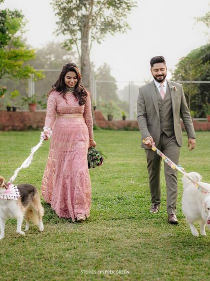 The couple's beloved dogs, dressed for the occasion and ready to walk down the aisle. I love including pets as they are an important part of the family story.