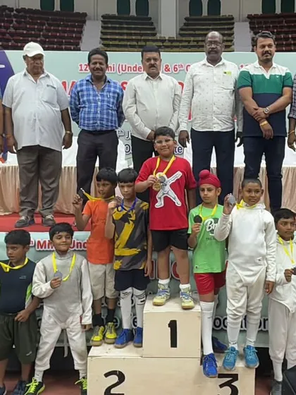 Our youngest competitors shining at the Masters Nationals Fencing Championship. This podium is filled with our U-10 and U-12 medalists, the future of Indian fencing.