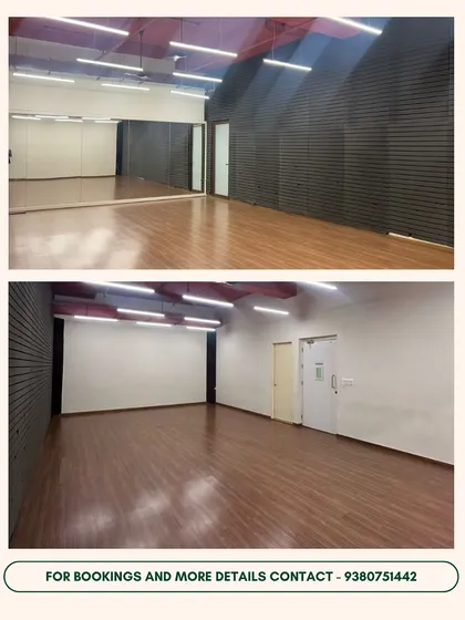 Here’s another view of the studio, showcasing the dark textured wall which serves as a fantastic, modern backdrop for video shoots and photoshoots. The combination of different wall textures and professional lighting gives you multiple aesthetic options in one space.