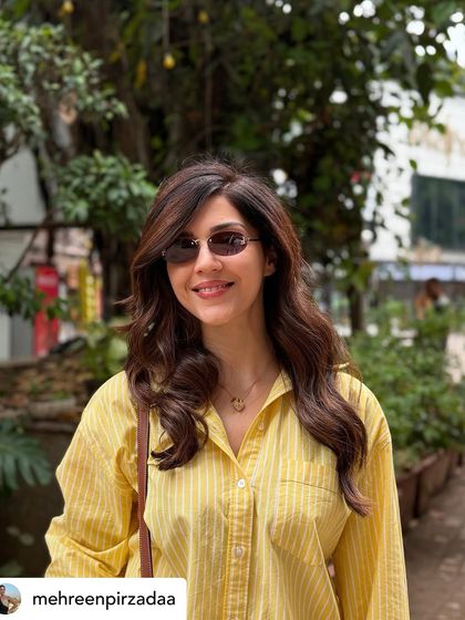 The perfect hair flip. Mehreen Pirzada enjoying her fresh, voluminous hair after her transformation session.