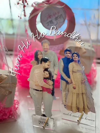 These personalized acrylic photo stands are one of my favorite Rakhi gifts. They capture your favorite memories and are a beautiful reminder of the special bond you share with your siblings.