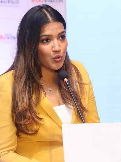 An expressive moment during my speech at the Auxilo Eduvision event.