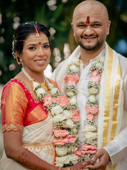 A happy couple portrait, their joy evident.