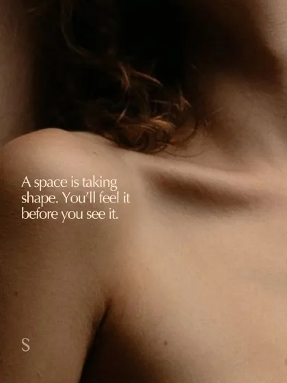 A space is taking shape. You'll feel it before you see it. This was a teaser for my clinic, built on the idea that the environment itself is part of the healing ritual.