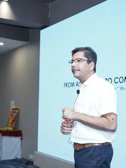 Our founder giving a presentation at the DY Patil School of Design in Pune. We are passionate about sharing our knowledge with the next generation of architects and designers.