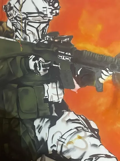 Another angle of the Modern Warfare character, focusing on the details of the helmet and weapon. It's all about getting that authentic, battle-ready look.