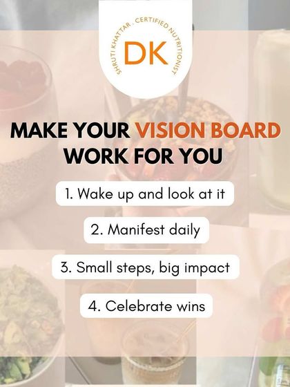 Make nutrition part of your vision board. Manifesting your health goals starts with small daily steps and celebrating every win along the way.