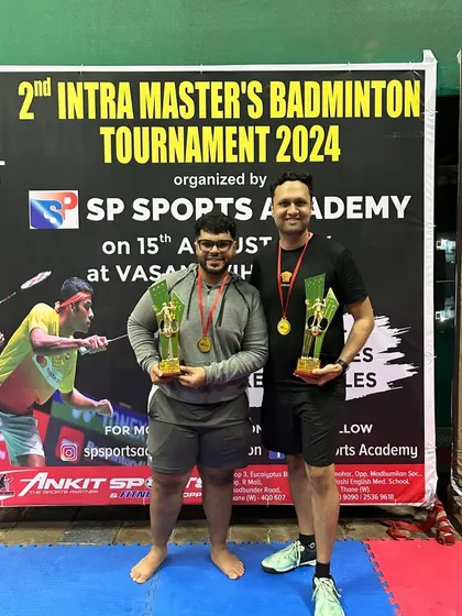 Champions of the Men's Doubles Group D & E, Ram G and Jidendra P.
