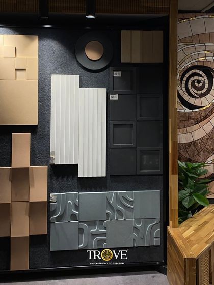 Texture and form can transform a space. This display shows a range of my textured and 3D tiles in a harmonious blend of neutral tones, alongside a captivating spiral mosaic. These options are perfect for creating a feature wall with depth, character, and timeless elegance.