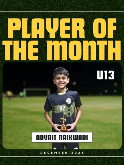 Advait Naikwadi, the U13 Player of the Month for December 2024.