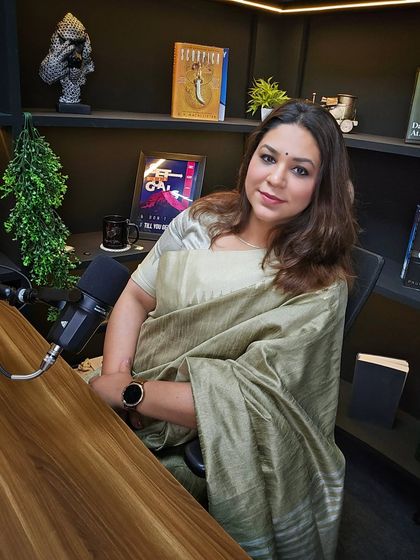 Another moment from the podcast session. My goal in these interviews is to be authentic and relatable, blending professional advice with personal insights.