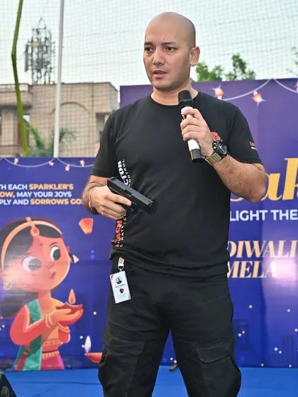 During a presentation, I demonstrate the proper handling and tactical considerations for a small arm. Understanding the weapon is the first step to controlling a situation, whether you are retaining your own or disarming an opponent.