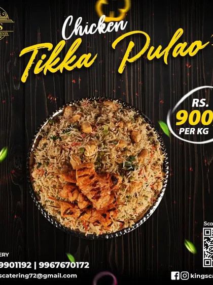 My Chicken Tikka Pulao is a flavorful one-pot rice dish. It's simpler than a biryani but just as delicious, with pieces of chicken tikka mixed in with the rice. Available for ₹900 per kg.