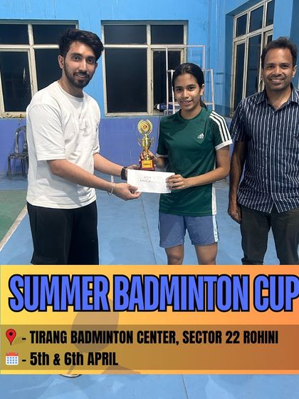 A female winner of the Summer Badminton Cup, showcasing the talent pool in the region.