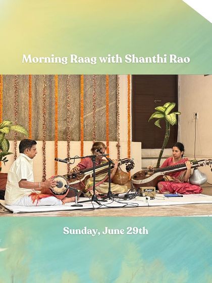 A performance from our "Morning Raag" series, featuring Vidushi Shanthi Rao on the veena. These concerts offer a serene start to the day with beautiful morning ragas.