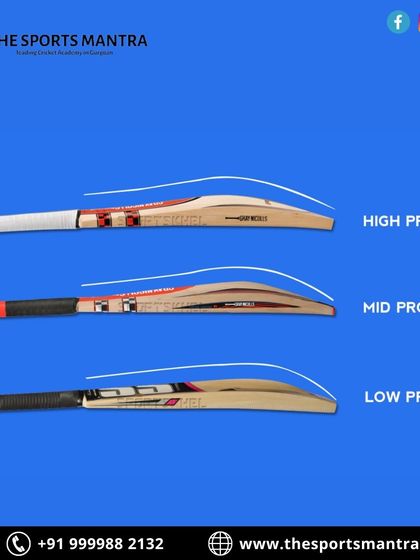 This image links to our blog about the different types of cricket bats. We explain the difference between high, mid, and low profiles so players can choose the bat that best suits their style.