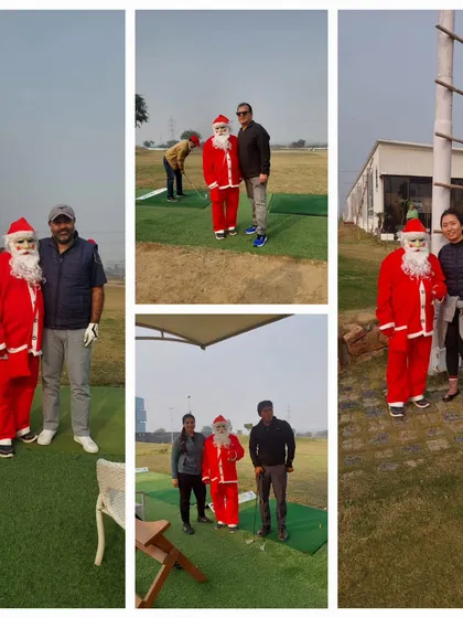 A collage of our guests enjoying their photo opportunities with Santa during his visit to the range.