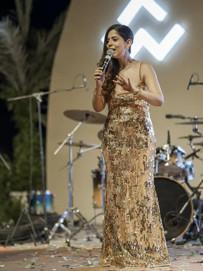 Another shot of me addressing the crowd at the WAL Developments event. It's all about connecting and making the evening feel personal.
