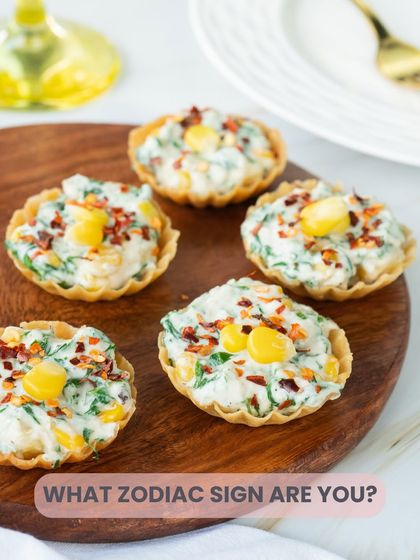 These creamy and delightful corn and spinach tarts match the energy of a Libra.