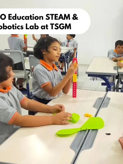 At The School for Global Minds (TSGM), students experiment with building structures. Our curriculum explores fundamental physics and engineering principles through playful construction.