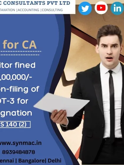 A cautionary tale for professionals. This post highlights a case where an auditor was fined Rs. 1,00,000 for not filing Form ADT-3 after resigning, as required under the Companies Act.