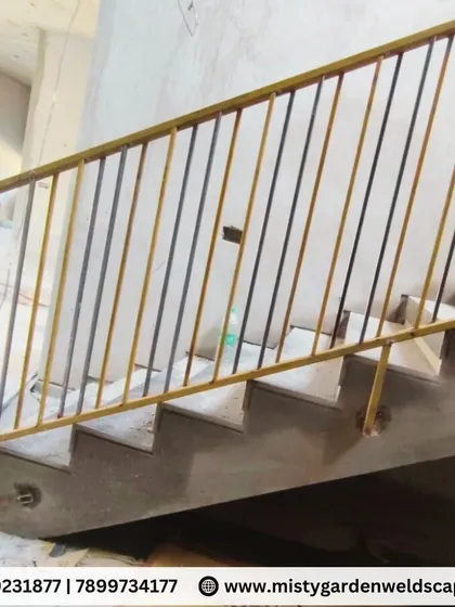 I build staircases that are both safe and stylish. This custom metal staircase, fabricated for a farmhouse on Kanakapura Road, is designed with precision and durable structural support to withstand outdoor conditions while enhancing the property's overall aesthetic.