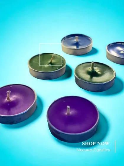 Brighten your space with a pop of color. Our multi-colored tealight set adds charm, calm, and a cozy vibe to any room.