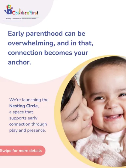 Early parenthood can be overwhelming, but connection is your anchor. We created The Nesting Circle as a safe space for new parents and infants to connect through gentle play and shared presence, guided by our trained practitioners.