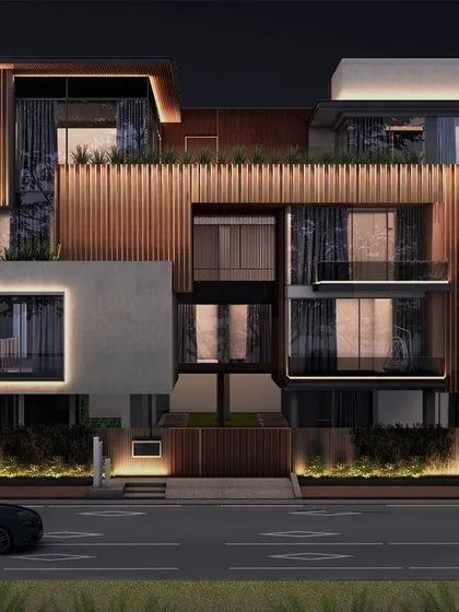 This architectural lighting simulation demonstrates our approach to complex, multi-material facades. The design for this building by Cityspace'82 Architects uses light to distinguish between the wood, metal, and concrete elements, creating depth and visual interest.