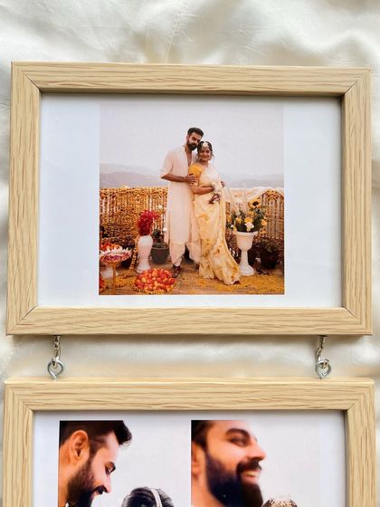 The top frame of the hanging set, showcasing another beautiful memory from a Haldi ceremony.