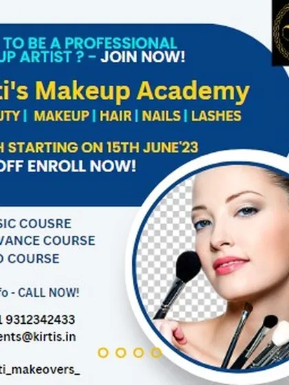 Ready to start your career in beauty? This poster gives you a quick overview of my makeup academy's upcoming batch. I offer basic, advanced, and pro-level courses in makeup, hair, nails, and lashes to help you become a certified professional.