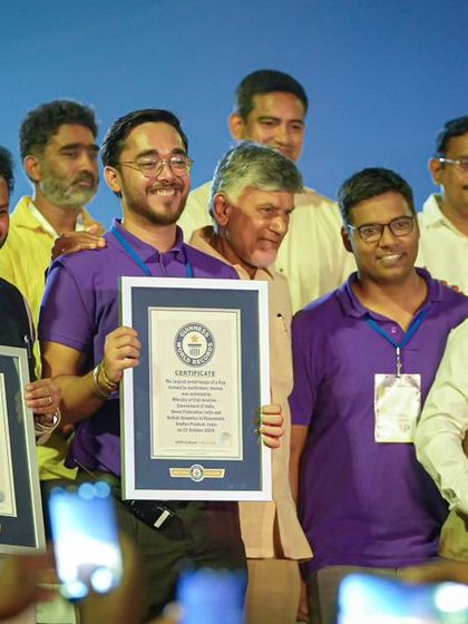 The dreamers behind the drones. Our team celebrates together after breaking five world records, a testament to the heart and hustle that powers every show we create.