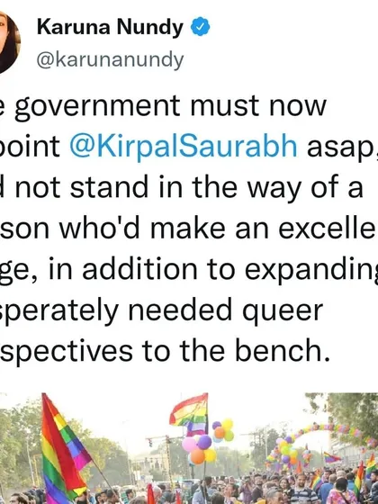 The Supreme Court collegium has reiterated its recommendation for Saurabh Kirpal, an openly gay lawyer, to be elevated to the Delhi High Court. His appointment is crucial for bringing a desperately needed queer perspective to the bench.