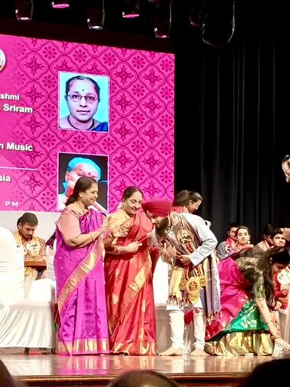 Bowing in gratitude after receiving the award. Humility and respect are the greatest lessons my Gurus have taught me.
