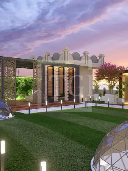 My work extends to large-scale commercial projects, like this proposed design for a Jaipur event space. It features grand lawns, architectural domes, and elegant lighting, designed to host unforgettable events.