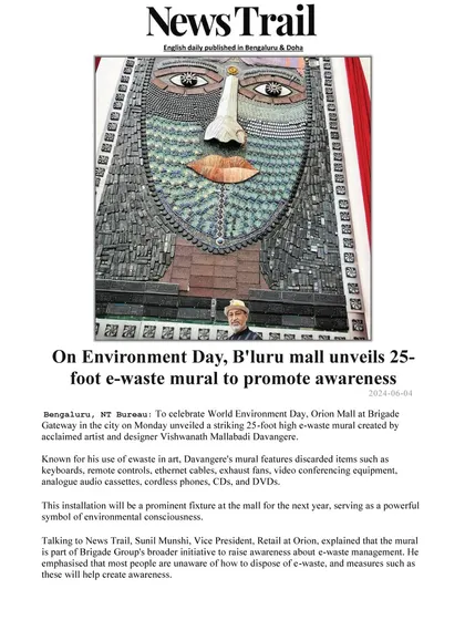 Another look at the News Trail article covering the unveiling of the 25-foot e-waste mural on Environment Day.