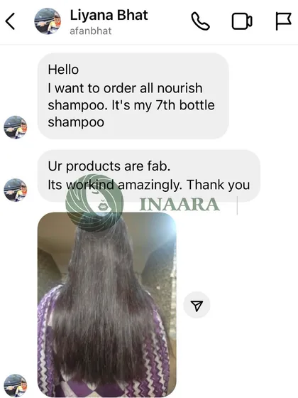 On her 7th bottle of All Nourish Shampoo. This client calls my products "fab" and says they are working amazingly for her.