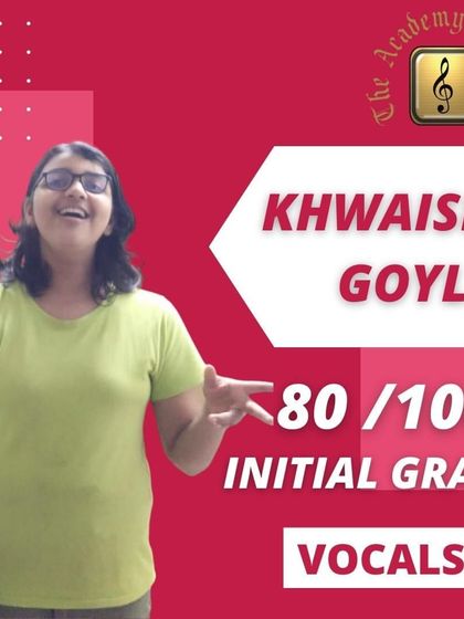Spectacular work by our talented vocalist Khwaish Goyle, who scored an outstanding 80 percent in her Initial Grade face to face Rock & Pop Vocals exam. A job well done.