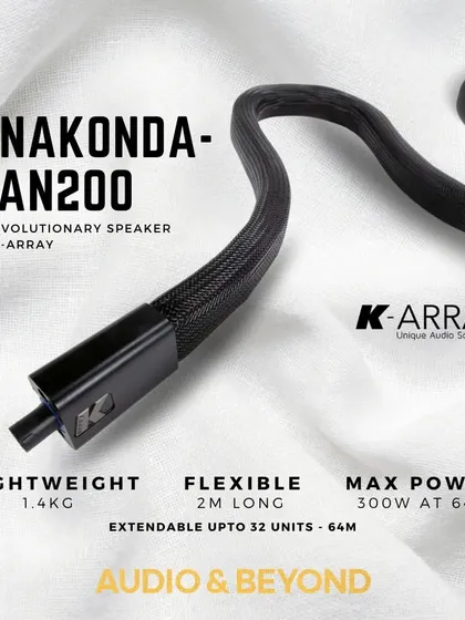 The K-Array Anakonda is a truly revolutionary speaker. This flexible, lightweight 2-meter-long speaker can be shaped to fit in places where no traditional speaker can, offering a unique and discreet audio solution without compromising on power.