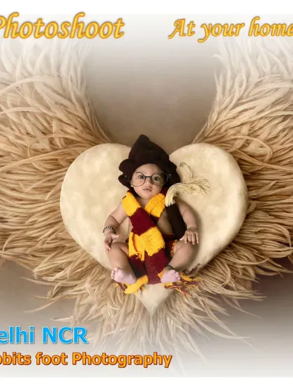 A promotional graphic showcasing a Harry Potter themed shoot, reinforcing the at-home service.
