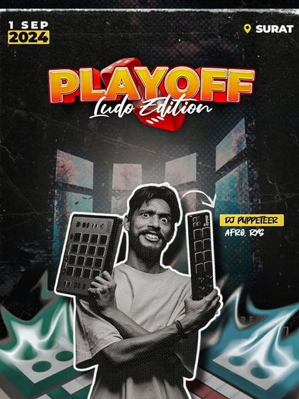 A surprise announcement for my DJ set at the Playoff Ludo Edition in Surat. I was ready to bring the energy like never before.