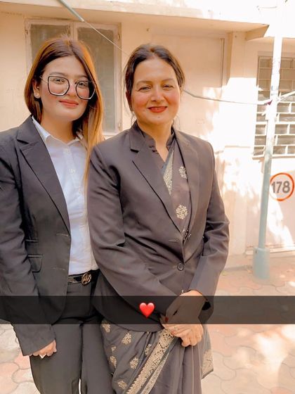 With a respected senior advocate at Tis Hazari Court. Learning from the experience and wisdom of senior members of the bar is one of the most valuable parts of this profession.